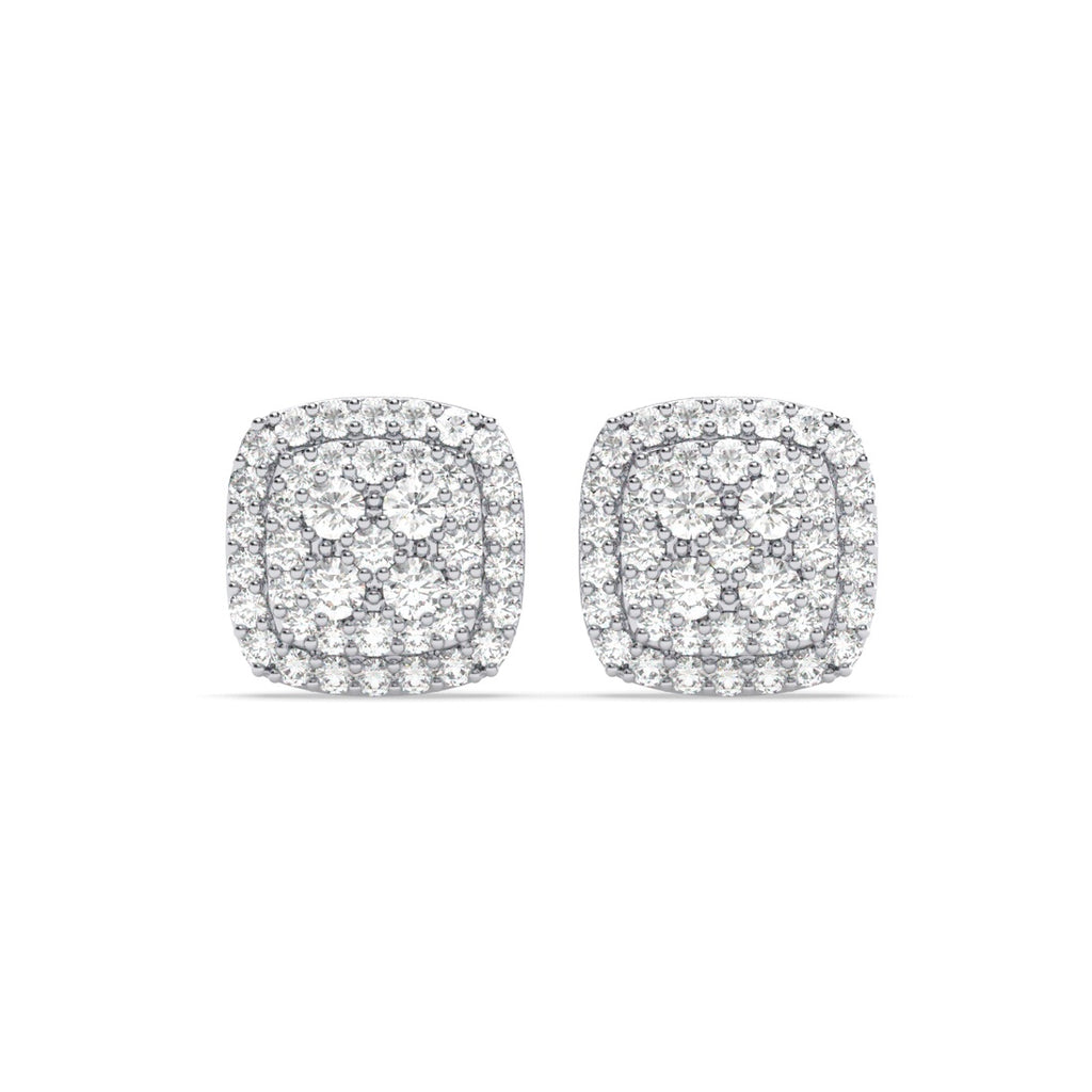 Silver Queen of Diamonds Stud Earrings