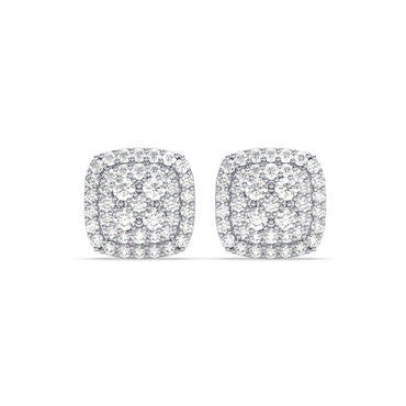 Silver Queen of Diamonds Stud Earrings