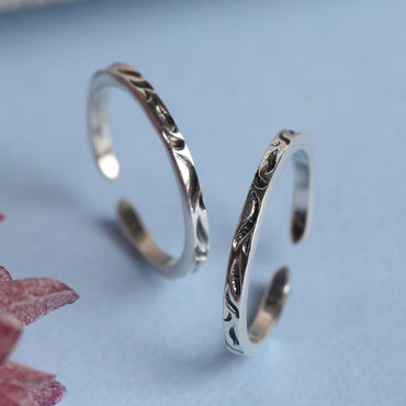 CLARA 925 Sterling Silver Mila Toe Rings Pair
