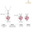 Silver Two Hearts Jewellery Set