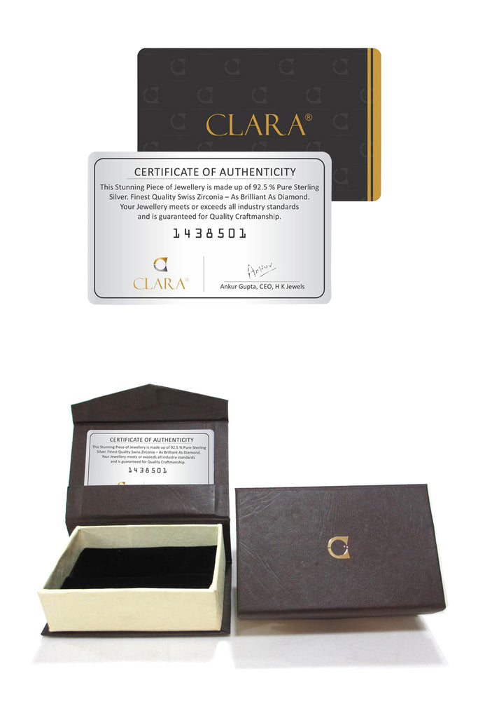 CLARA 925 Sterling Silver Celia Pendant Earring Chain Jewellery Set 