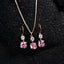 CLARA 925 Sterling Silver Rosa Pendant Earring Chain Jewellery Set 