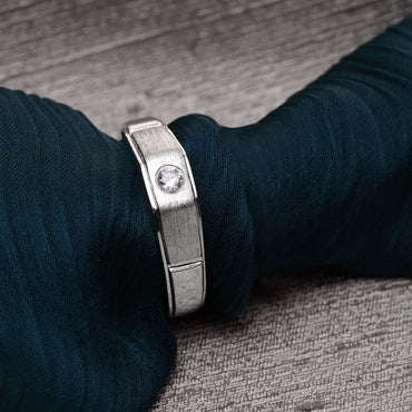 CLARA Pure 925 Sterling Silver Rocco Adjustable Ring Gift for Men and Boys | Partial Matte Finish