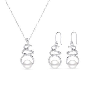 Silver Morsal Real Pearl Jewellery Set