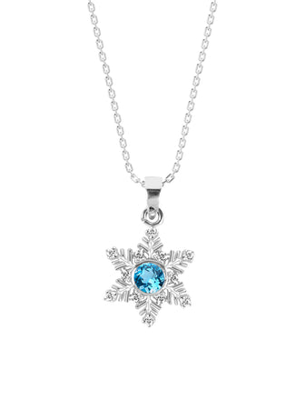 CLARA 925 Sterling Silver Snowflake Pendant Chain Necklace 