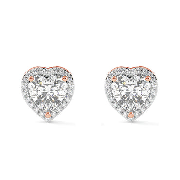 CLARA 925 Sterling Silver Heart Solitaire Earrings with Screw Back 