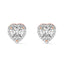 CLARA 925 Sterling Silver Heart Solitaire Earrings with Screw Back 