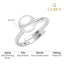 Silver Mazzi Real Pearl Size Adjustable Ring