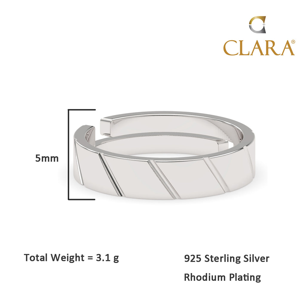 CLARA Real 925 Sterling Silver Twist Band Ring 