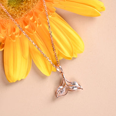 Silver Whale Tail Pendant Chain  