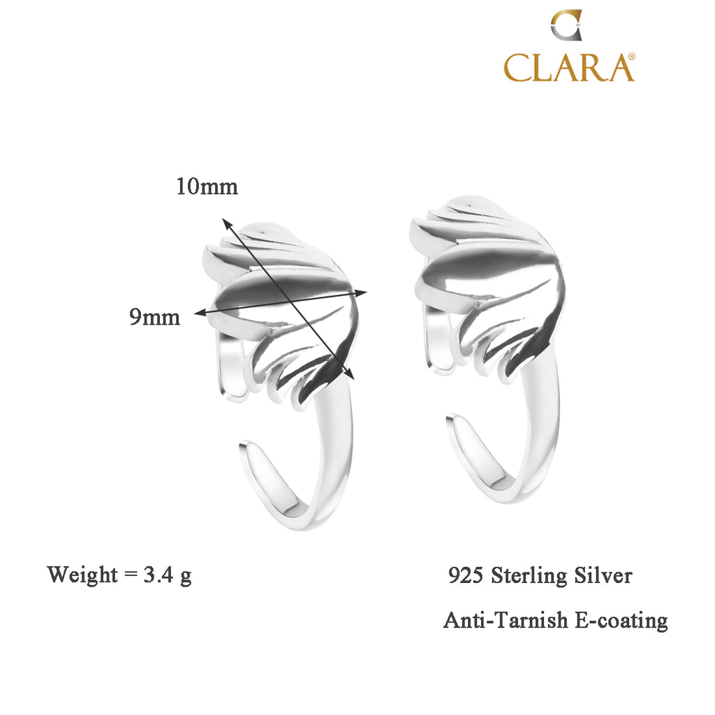 CLARA 925 Sterling Silver Lotus Toe Rings Pair 