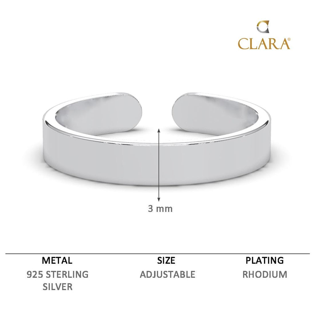 CLARA Pure 925 Sterling Silver Slim Finger Ring 