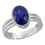 Certified Blue Sapphire Neelam 7.5cts or 8.25ratti 92.5 Sterling Silver Adjustable Ring
