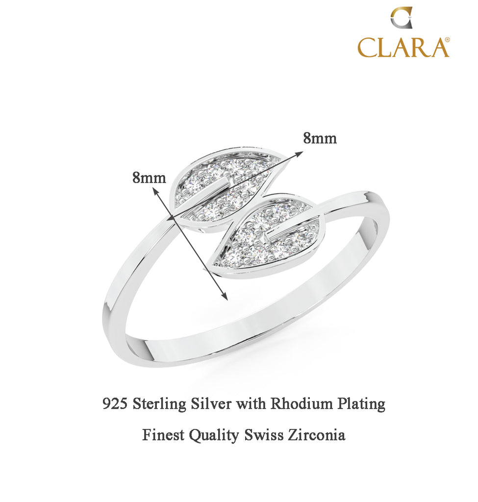 CLARA 925 Sterling Silver Leaf Ring 