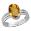 Certified Citrine Sunehla 8.3cts or 9.25ratti 92.5 Sterling Silver Adjustable Ring