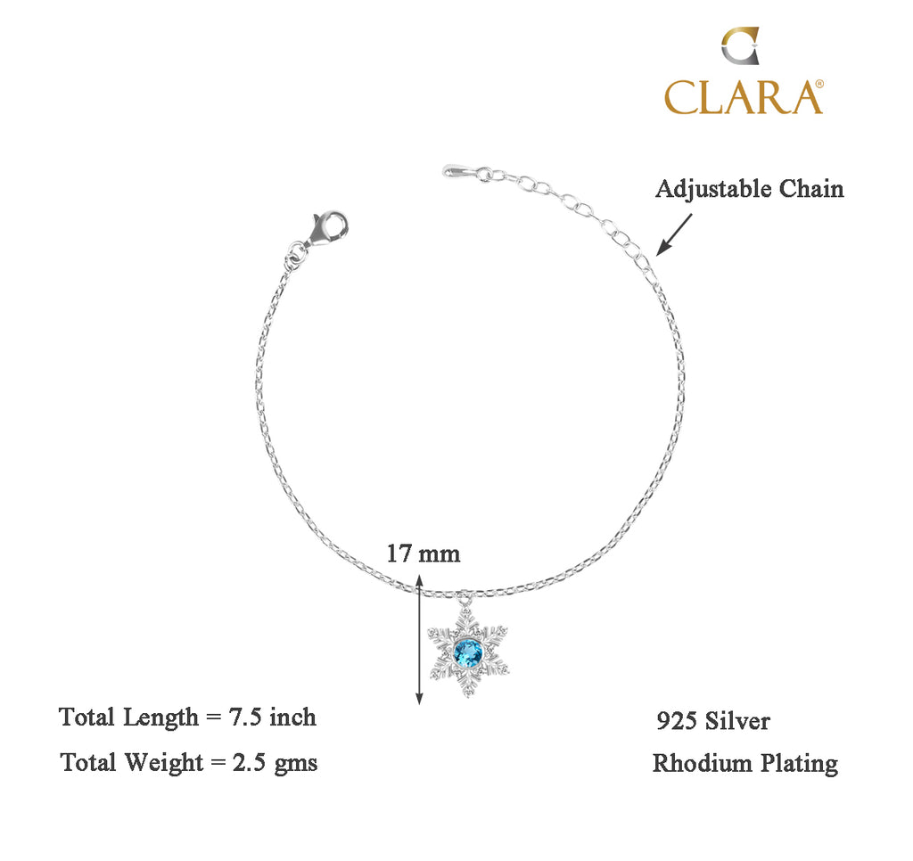 CLARA 925 Sterling Silver Snowflake Bracelet