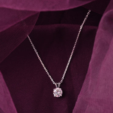 Silver Carla Solitaire Pendant Chain 