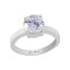 Certified Zircon Prongs Silver Ring 8.3cts or 9.25ratti