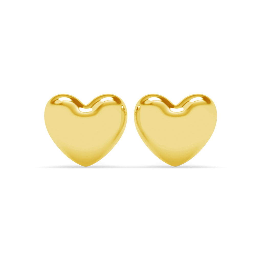 Silver Stella Golden Heart Stud Earrings