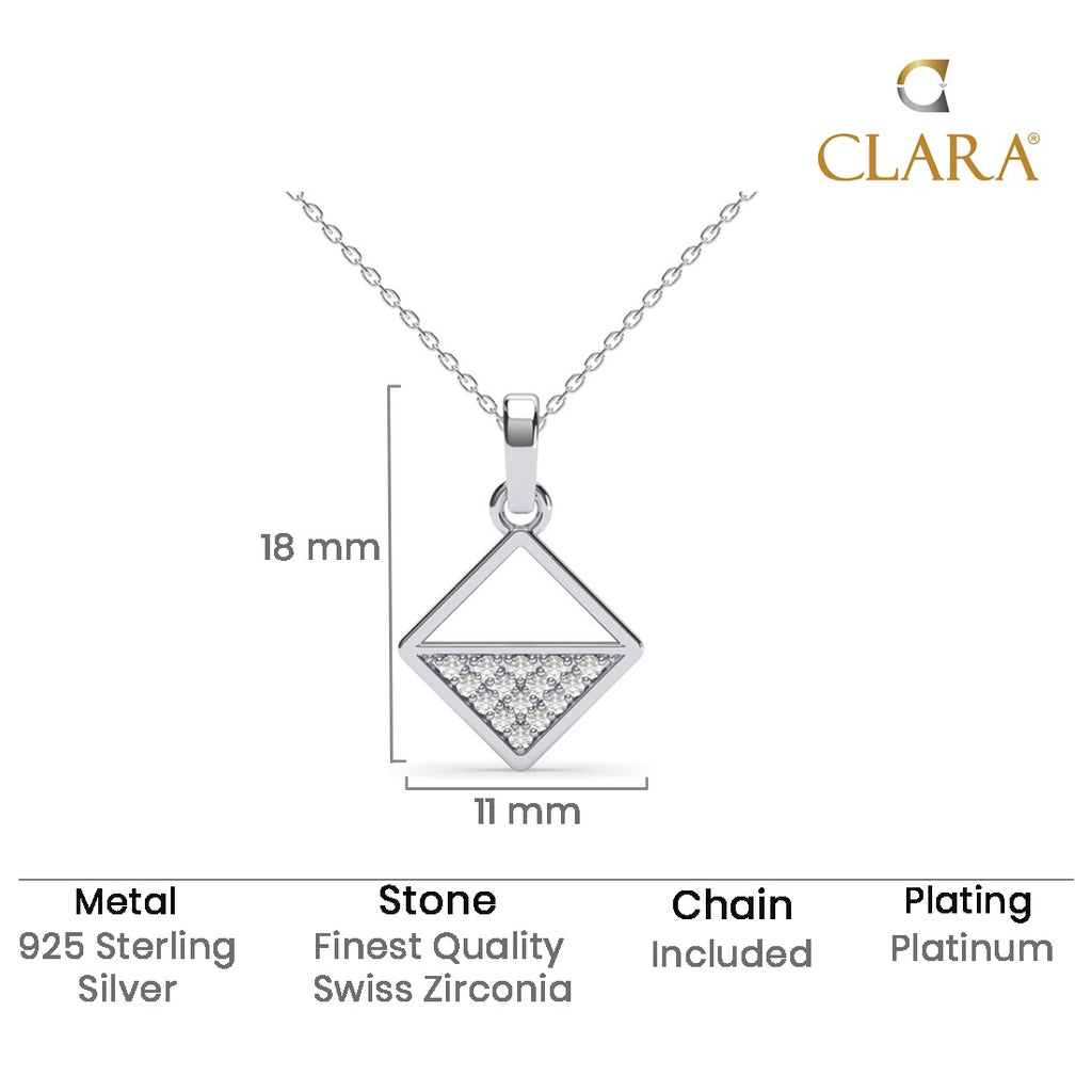 Silver Zeta Square Pendant Chain