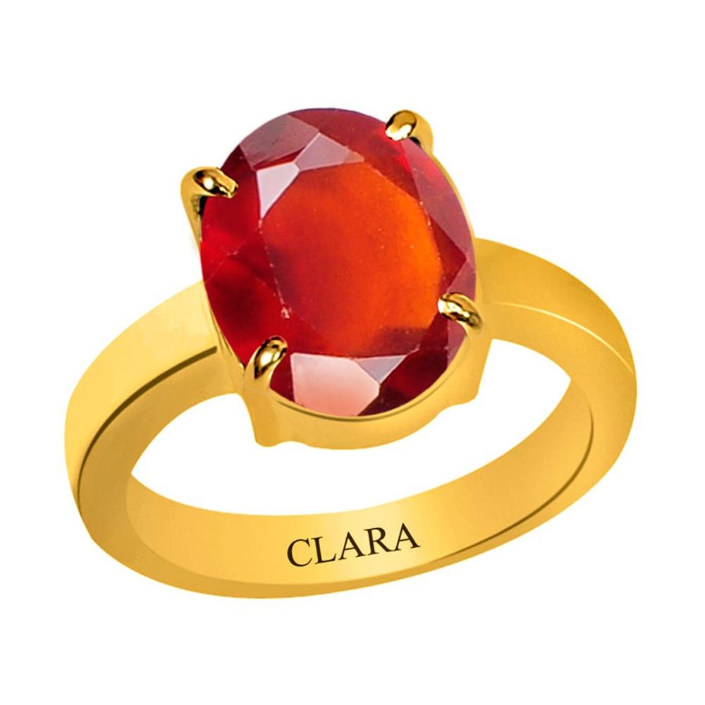 Certified Gomed Hessonite Prongs Panchdhatu Ring 6.5cts or 7.25ratti