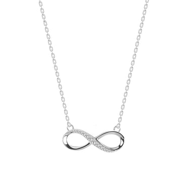 CLARA 925 Sterling Silver Infinity Pendant Chain Necklace 