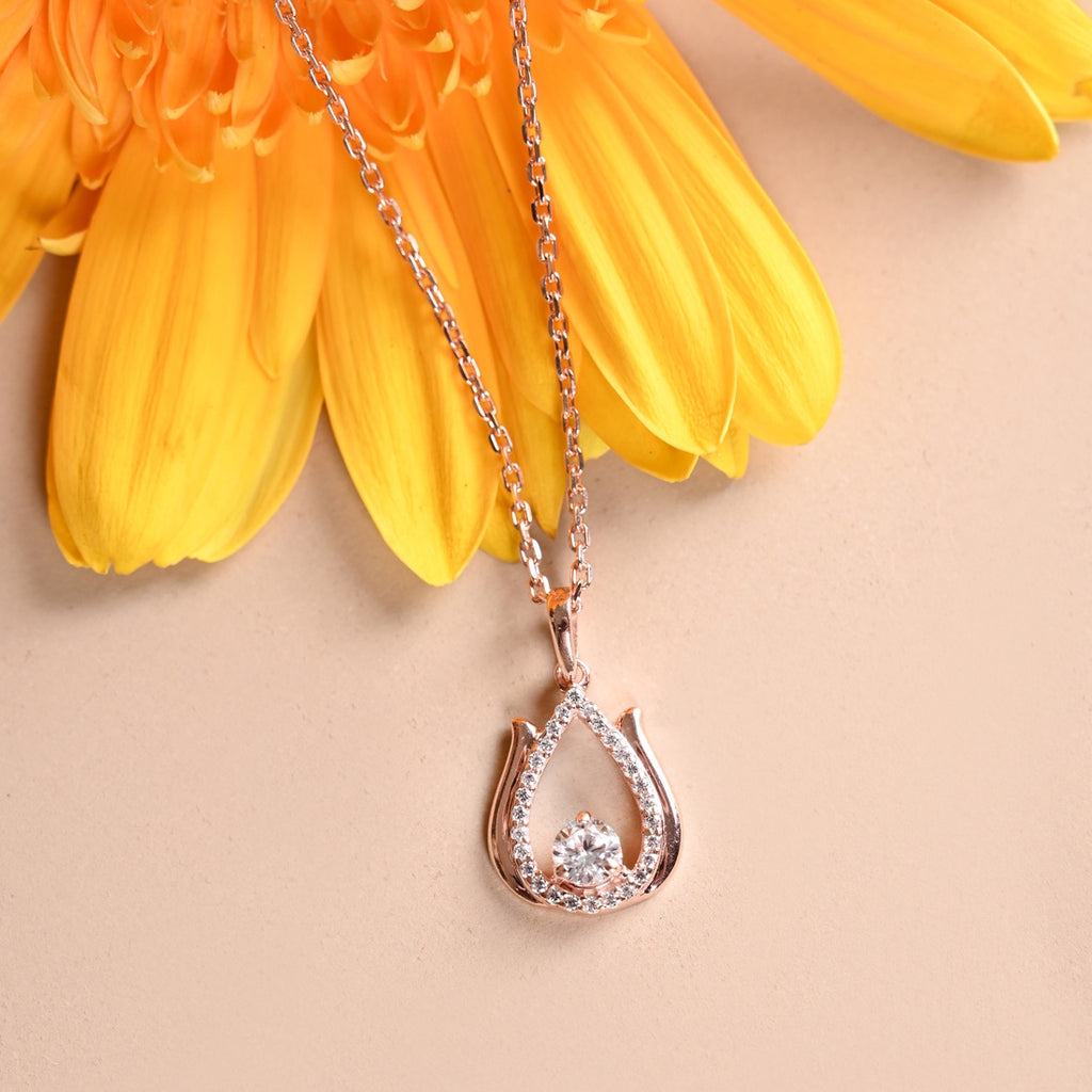 Silver Lotus Pendant Chain