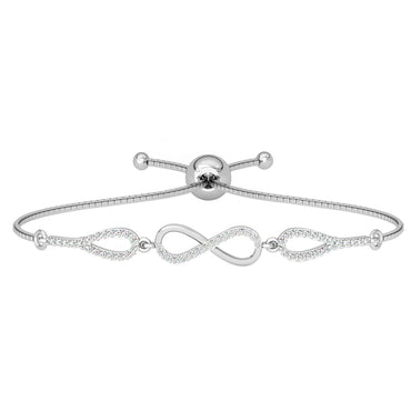 CLARA 925 Pure Silver Stone Infinity Hand Bracelet