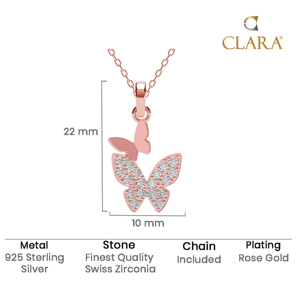 Silver Fairy Butterfly Pendant Chain