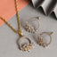 CLARA 925 Sterling Silver Tica Pendant Earring Chain Jewellery Set Gold Rhodium Plated, Swiss Zirconia Gift for Women & Girls