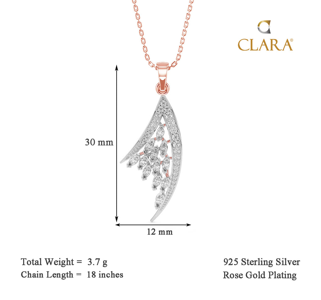 CLARA 925 Sterling Silver Lily Pendant Chain Necklace 