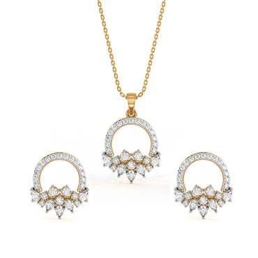 CLARA 925 Sterling Silver Tica Pendant Earring Chain Jewellery Set 