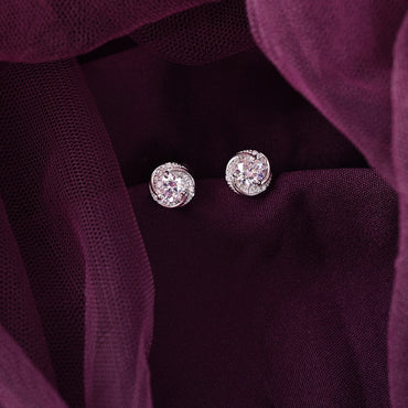 Silver Renzo Designer Stud Earrings