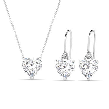 Silver Heart's Desire Solitaire Jewellery Set