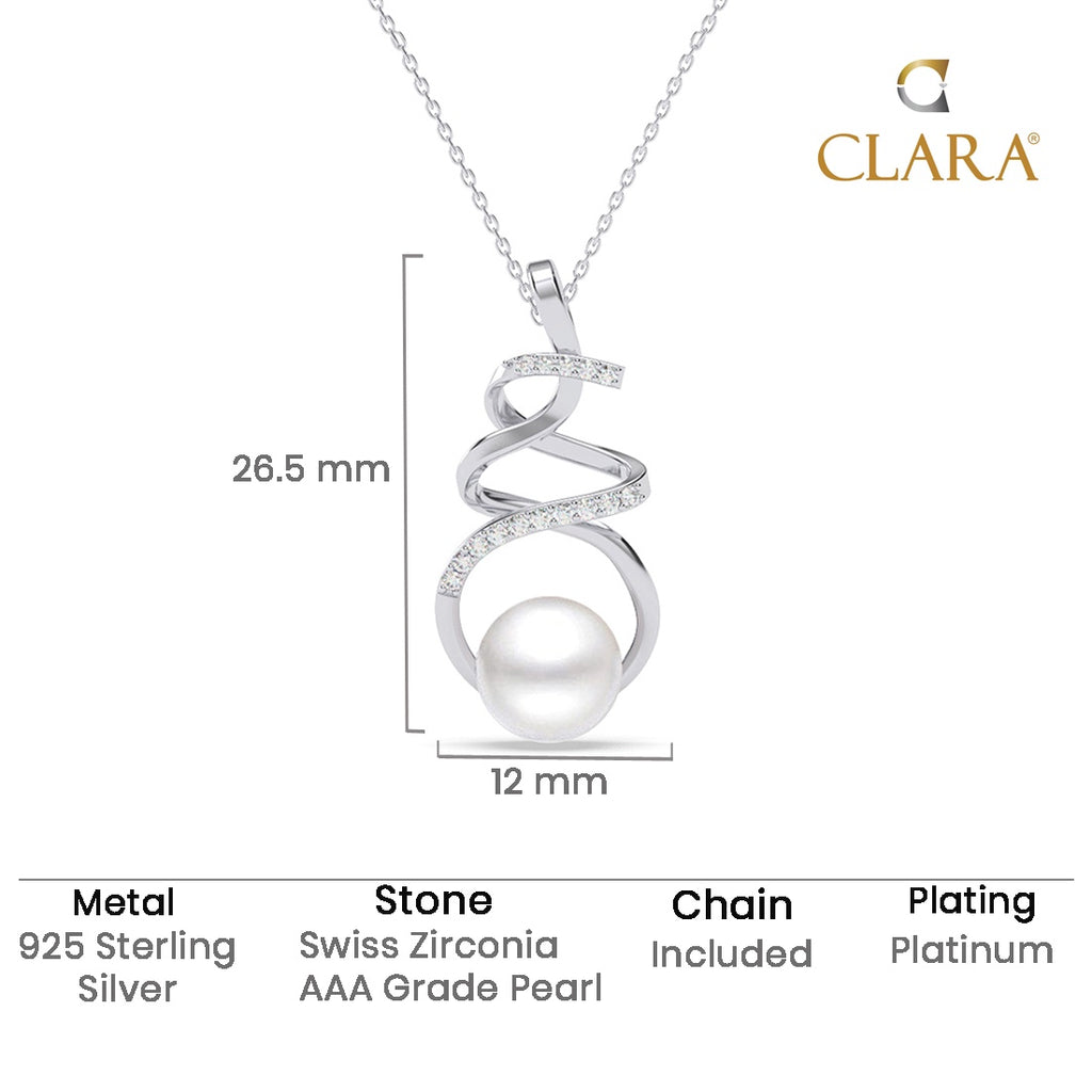 Silver Morsal Real Pearl Pendant Chain