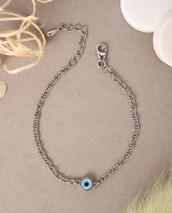 CLARA 925 Pure Silver Evil Eye Chain Bracelet