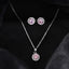 Silver Tove Pink Solitaire Jewellery Set