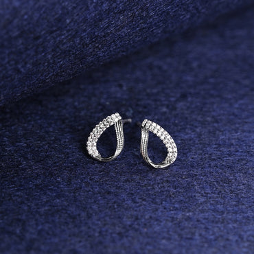 Silver Raindrop Stud Earrings 