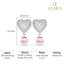 Silver Nazy Pink Pearl Heart Drop Earrings