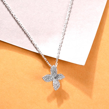Silver Floral Pendant Chain  
