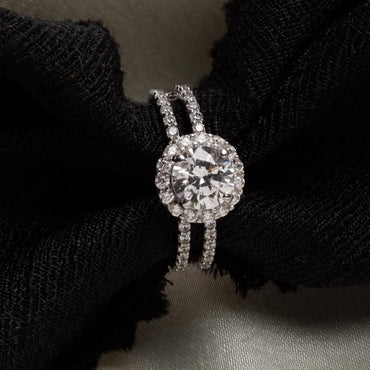 Silver Round Solitaire Ring