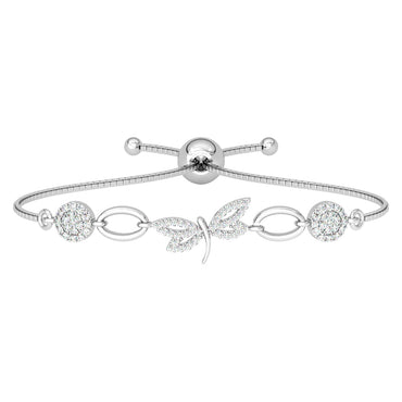CLARA 925 Pure Silver Dragonfly Hand Bracelet