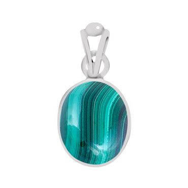 Certified Malachite Dana Firang Silver Pendant 3cts or 3.25ratti
