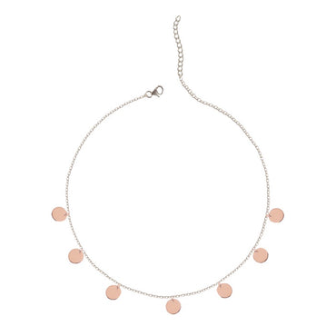 CLARA 925 Sterling Silver Hammered Charm Necklace Chain 