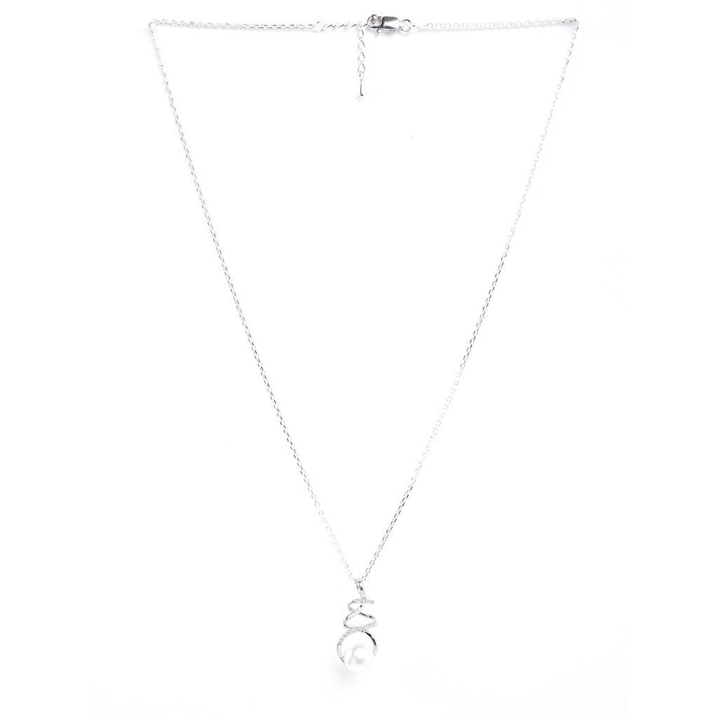 Silver Morsal Real Pearl Pendant Chain