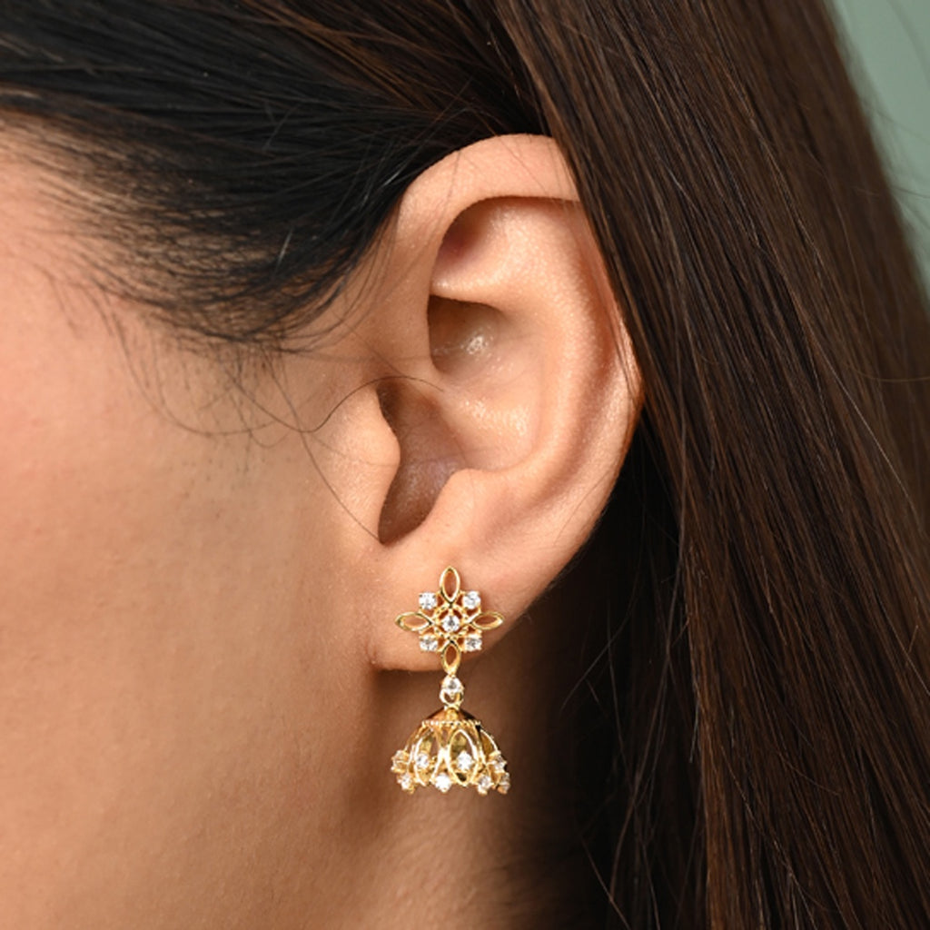 Silver Ahalya Jhumki Earrings