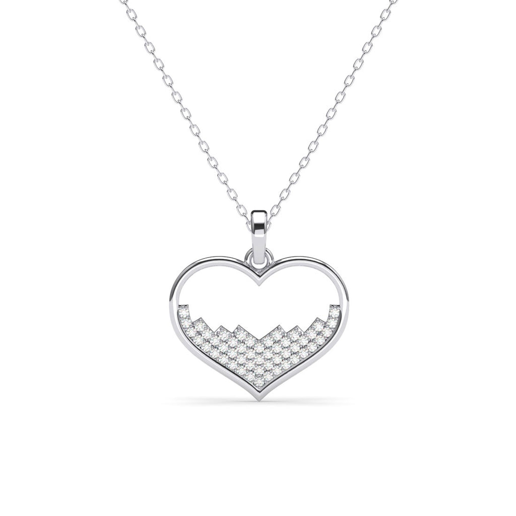 Silver Cuore Heart Pendant Chain 