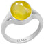 Certified Yellow Sapphire Pukhraj Zoya Silver Ring 4.8cts or 5.25ratti