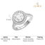 CLARA 925 Sterling Silver Size Adjustable Karla Solitaire Halo Ring