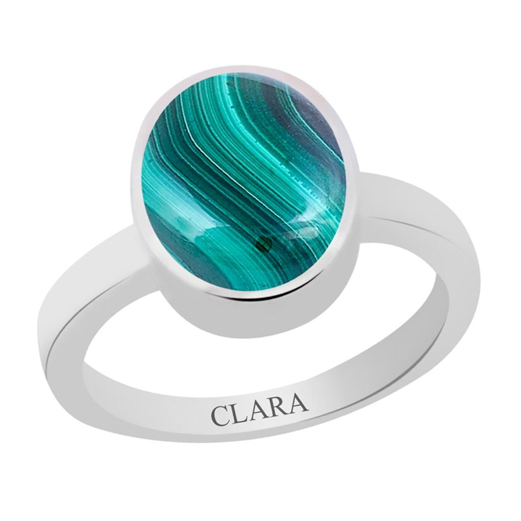 Certified Malachite Dana Firang Elegant Silver Ring 4.8cts or 5.25ratti